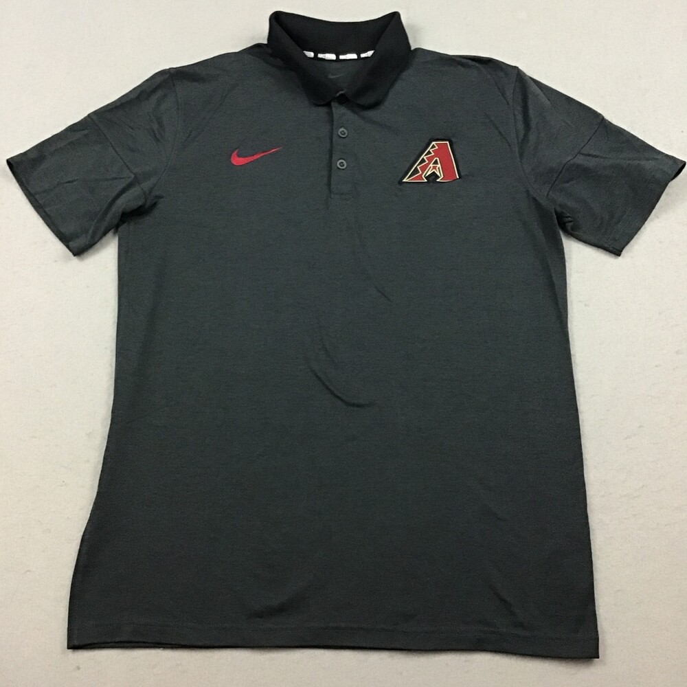 Arizona Diamondbacks Polo Men Medium Charcoal Gray Nike Short Sleeve MLB M